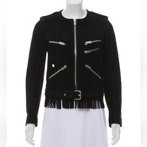 The Kooples Suede Fringed Biker Jacket